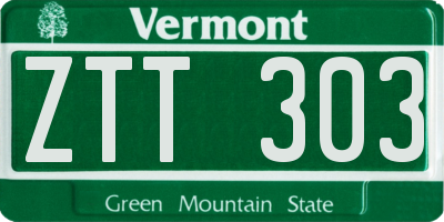VT license plate ZTT303
