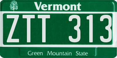 VT license plate ZTT313