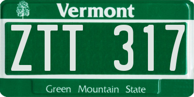 VT license plate ZTT317