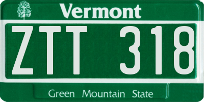 VT license plate ZTT318