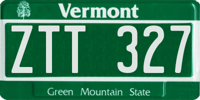 VT license plate ZTT327