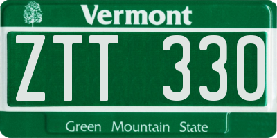 VT license plate ZTT330