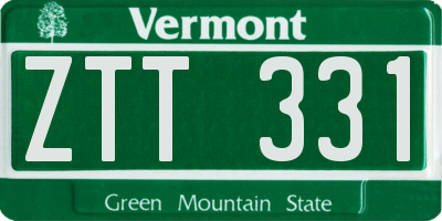 VT license plate ZTT331