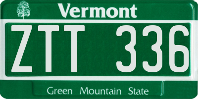 VT license plate ZTT336