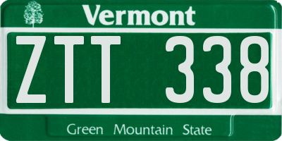 VT license plate ZTT338