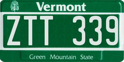 VT license plate ZTT339