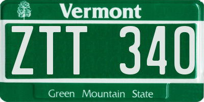 VT license plate ZTT340
