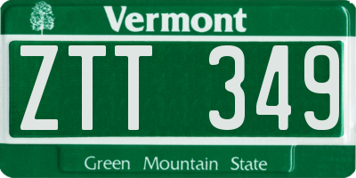 VT license plate ZTT349