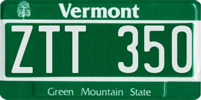 VT license plate ZTT350