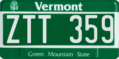 VT license plate ZTT359