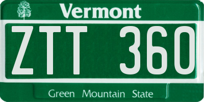 VT license plate ZTT360