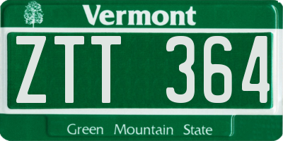 VT license plate ZTT364