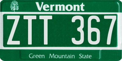 VT license plate ZTT367