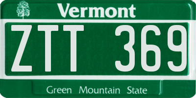 VT license plate ZTT369