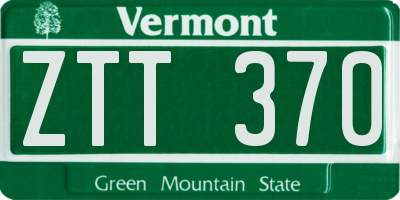 VT license plate ZTT370
