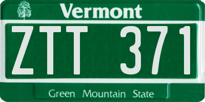 VT license plate ZTT371