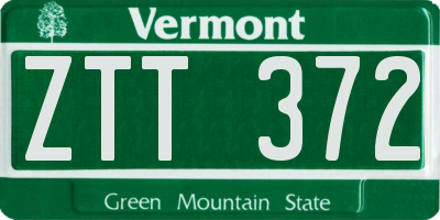 VT license plate ZTT372