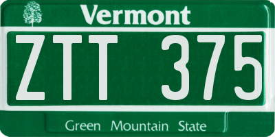 VT license plate ZTT375