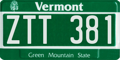 VT license plate ZTT381