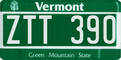 VT license plate ZTT390