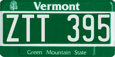 VT license plate ZTT395
