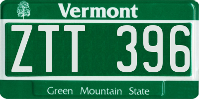 VT license plate ZTT396