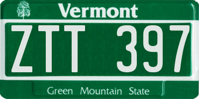 VT license plate ZTT397