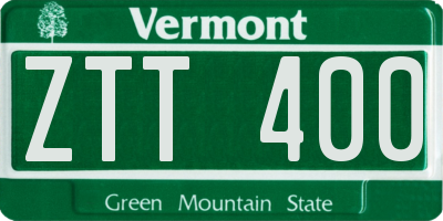 VT license plate ZTT400