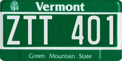 VT license plate ZTT401