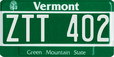 VT license plate ZTT402