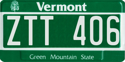 VT license plate ZTT406