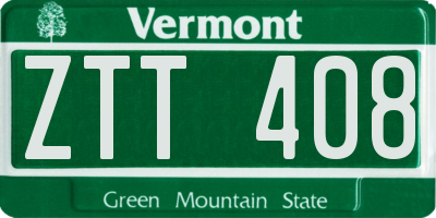 VT license plate ZTT408