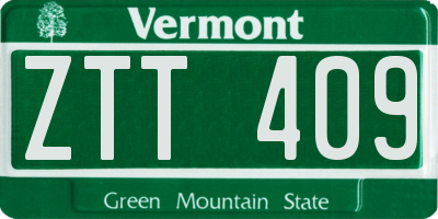 VT license plate ZTT409