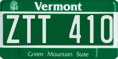 VT license plate ZTT410