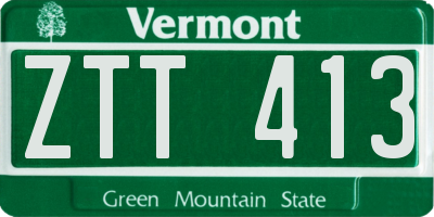 VT license plate ZTT413