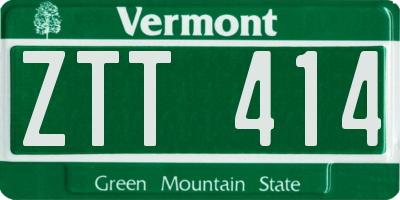VT license plate ZTT414