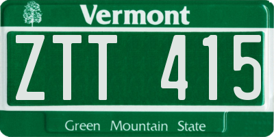 VT license plate ZTT415