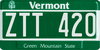 VT license plate ZTT420