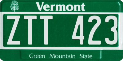 VT license plate ZTT423