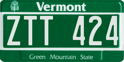 VT license plate ZTT424