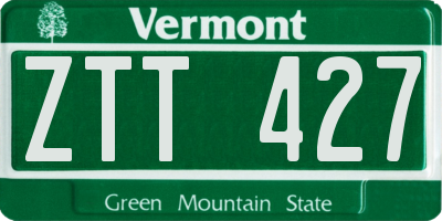 VT license plate ZTT427