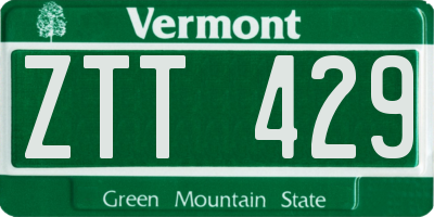 VT license plate ZTT429