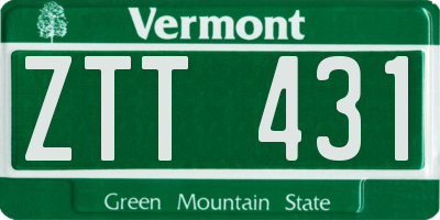 VT license plate ZTT431