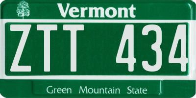 VT license plate ZTT434