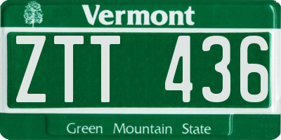 VT license plate ZTT436