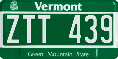 VT license plate ZTT439