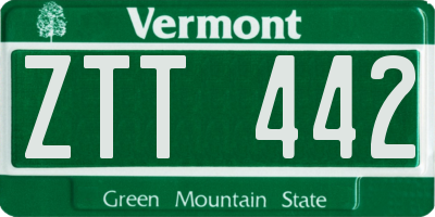 VT license plate ZTT442