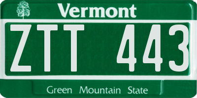 VT license plate ZTT443