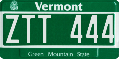 VT license plate ZTT444
