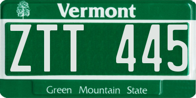 VT license plate ZTT445